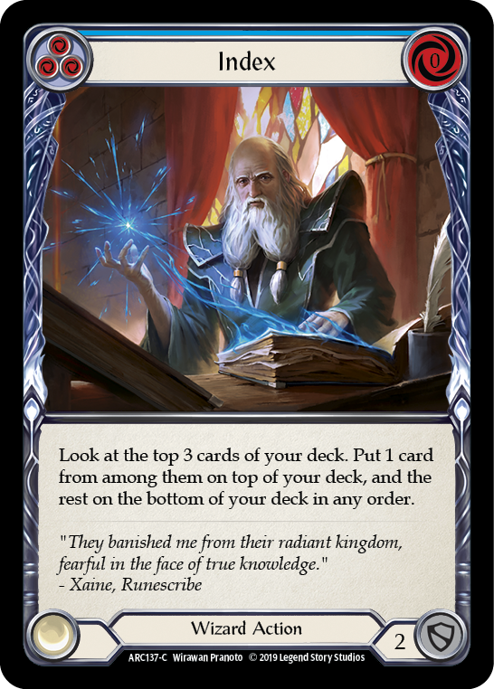 Index (Blue) [ARC137-C] (Arcane Rising)  1st Edition Normal | I Want That Stuff Brandon