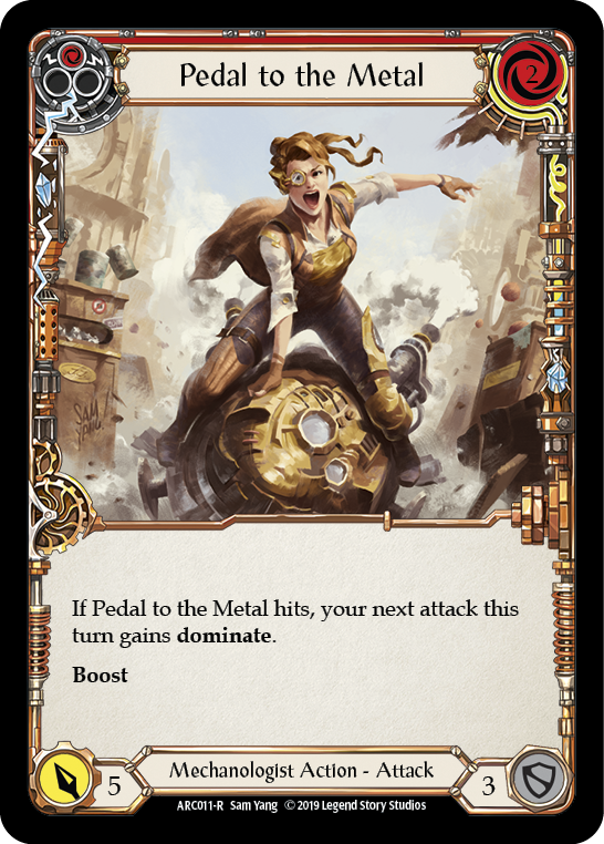 Pedal to the Metal (Red) [ARC011-R] (Arcane Rising)  1st Edition Rainbow Foil | I Want That Stuff Brandon