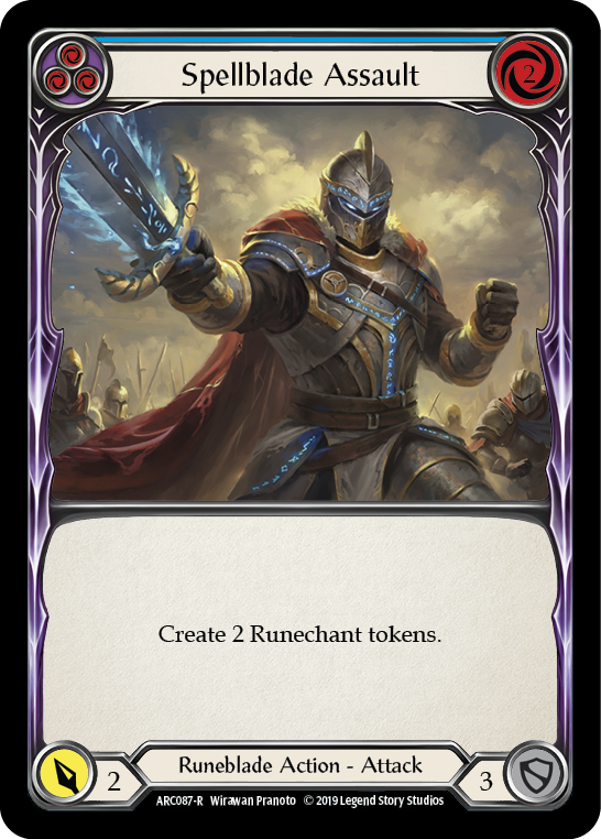 Spellblade Assault (Blue) [ARC087-R] (Arcane Rising)  1st Edition Rainbow Foil | I Want That Stuff Brandon