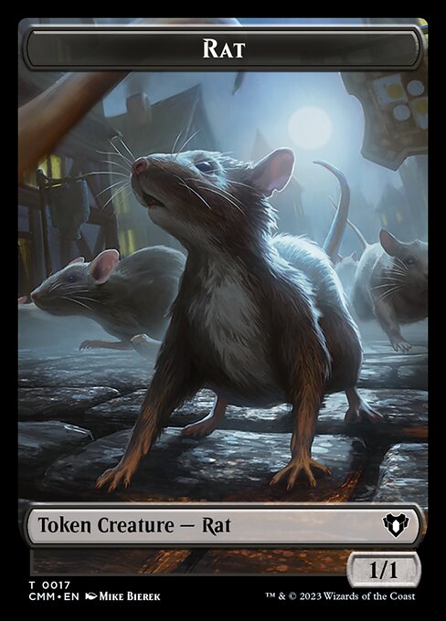 Zombie (0019) // Rat Double-Sided Token [Commander Masters Tokens] | I Want That Stuff Brandon
