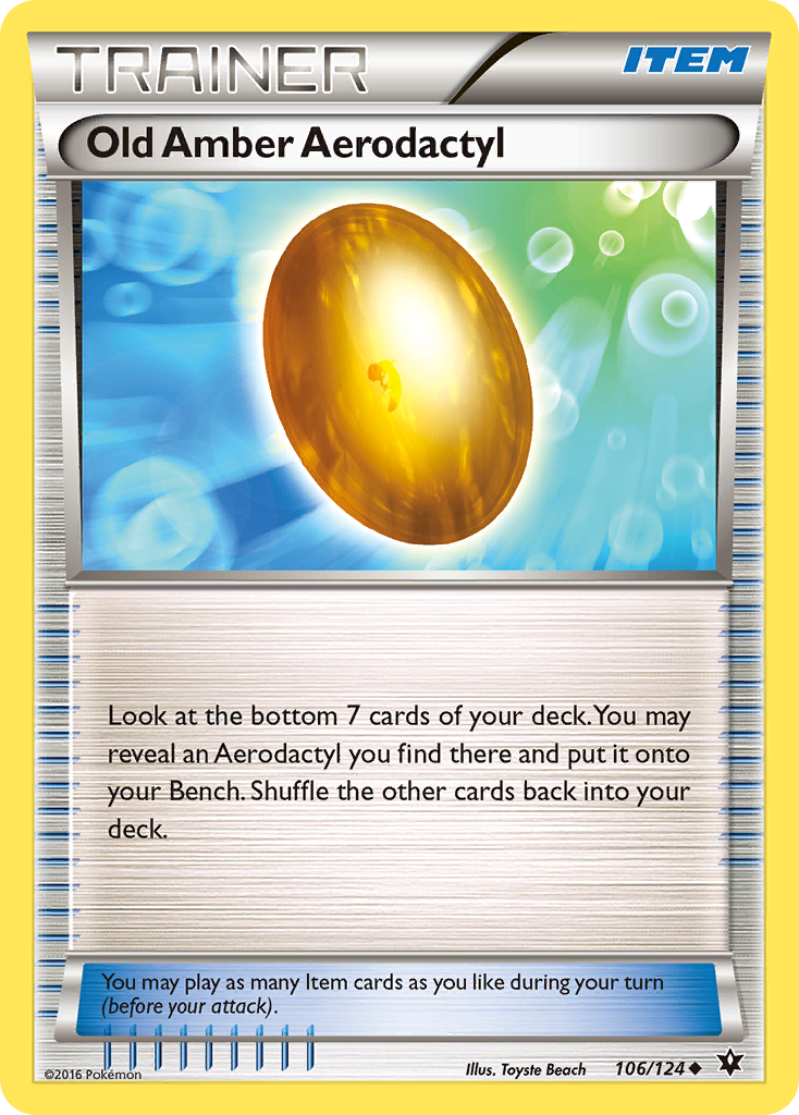 Old Amber Aerodactyl (106/124) [XY: Fates Collide] | I Want That Stuff Brandon