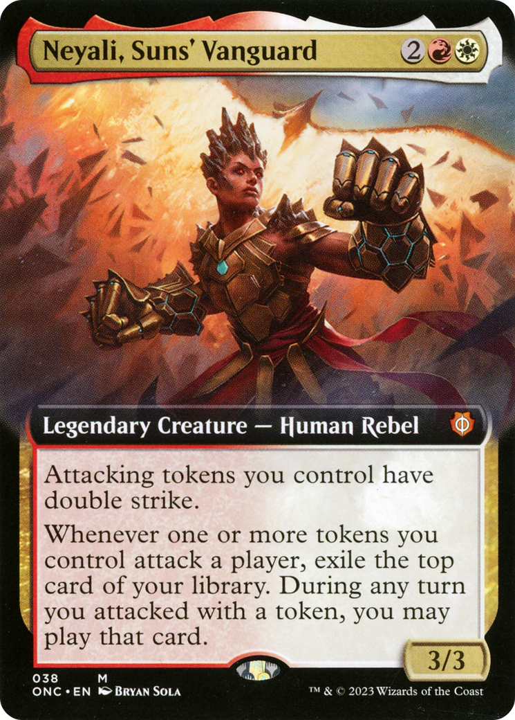 Neyali, Suns' Vanguard (Extended Art) [Phyrexia: All Will Be One Commander] | I Want That Stuff Brandon