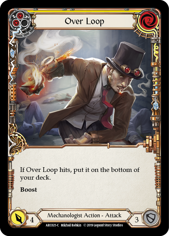Over Loop (Yellow) [ARC021-C] (Arcane Rising)  1st Edition Rainbow Foil | I Want That Stuff Brandon