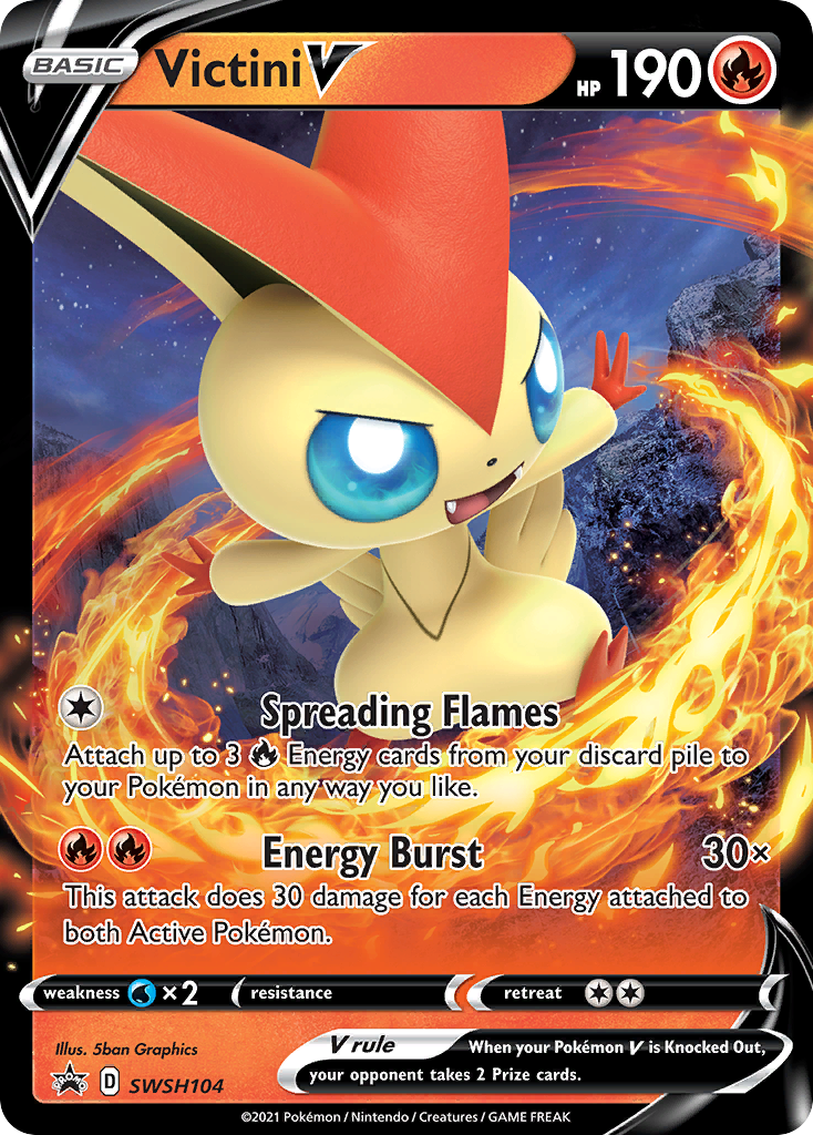 Victini V (SWSH104) [Sword & Shield: Black Star Promos] | I Want That Stuff Brandon