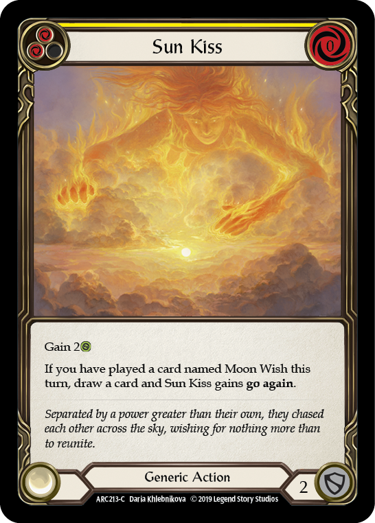 Sun Kiss (Yellow) [ARC213-C] (Arcane Rising)  1st Edition Rainbow Foil | I Want That Stuff Brandon
