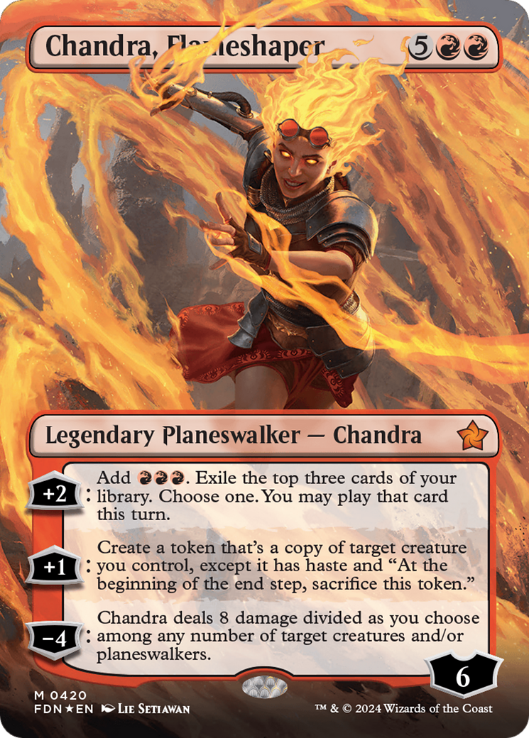 Chandra, Flameshaper (Borderless) (Mana Foil) [Foundations] | I Want That Stuff Brandon