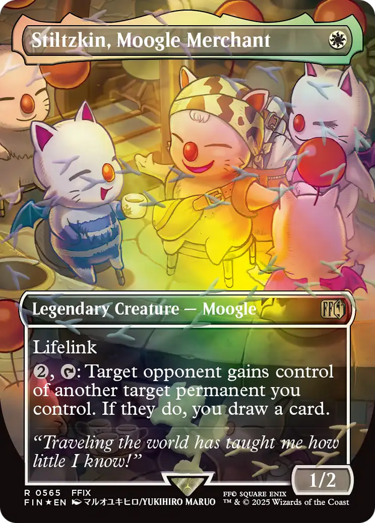 Stiltzkin, Moogle Merchant (Borderless) (Chocobo Track Foil) [FINAL FANTASY] | I Want That Stuff Brandon