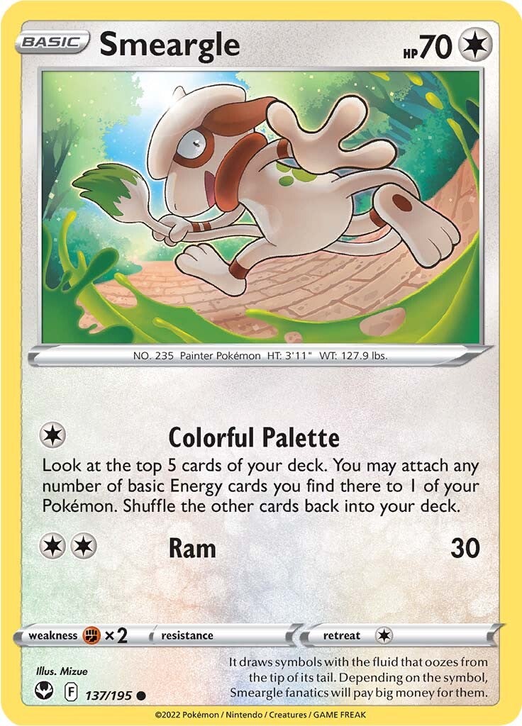 Smeargle (137/195) [Sword & Shield: Silver Tempest] | I Want That Stuff Brandon