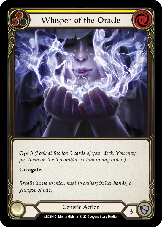 Whisper of the Oracle (Yellow) [ARC216-C] (Arcane Rising)  1st Edition Normal | I Want That Stuff Brandon