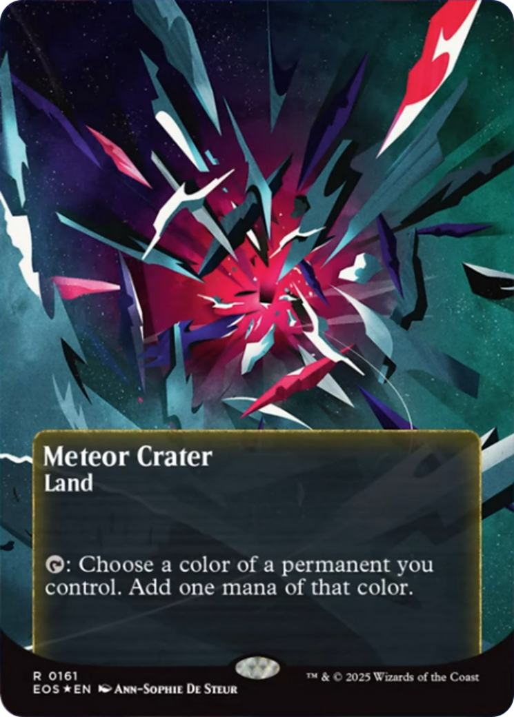 Meteor Crater (0161) (Borderless) (Galaxy Foil) [Edge of Eternities: Stellar Sights] | I Want That Stuff Brandon