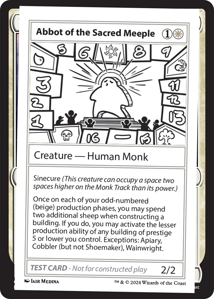 Abbot of the Sacred Meeple [Mystery Booster 2 Playtest Cards] | I Want That Stuff Brandon