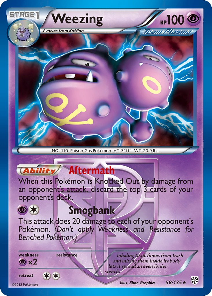 Weezing (58/135) (Theme Deck Exclusive) [Black & White: Plasma Storm] | I Want That Stuff Brandon