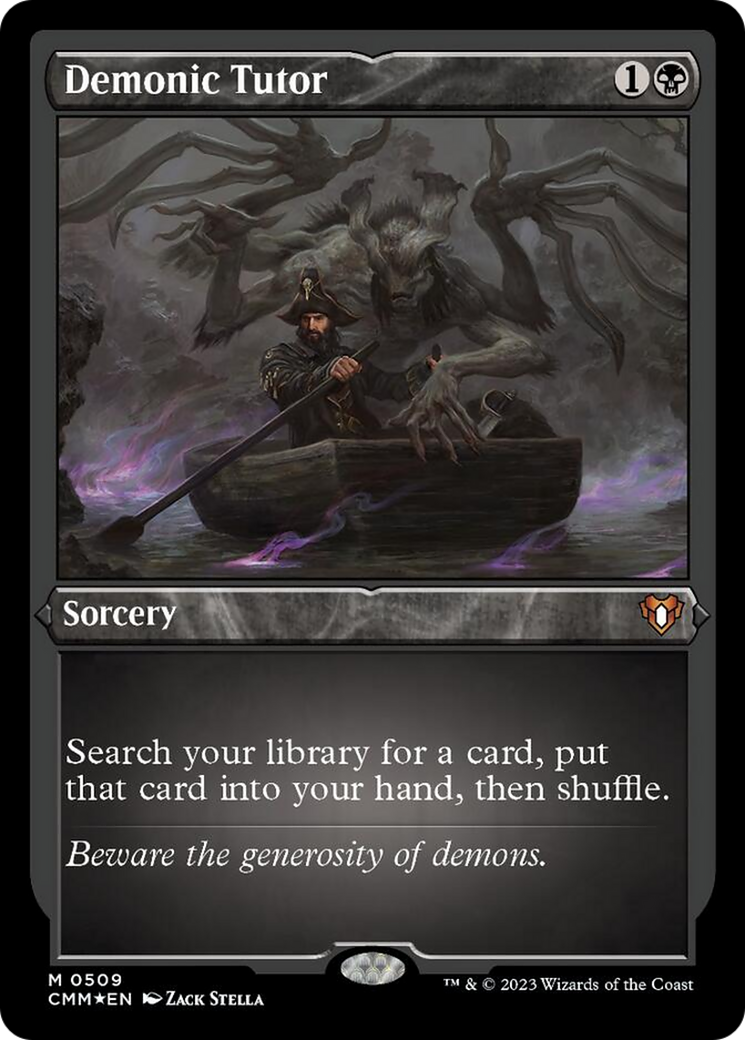 Demonic Tutor (Foil Etched) [Commander Masters] | I Want That Stuff Brandon