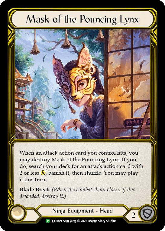 Mask of the Pouncing Lynx (Golden) [FAB079] (Promo)  Cold Foil | I Want That Stuff Brandon