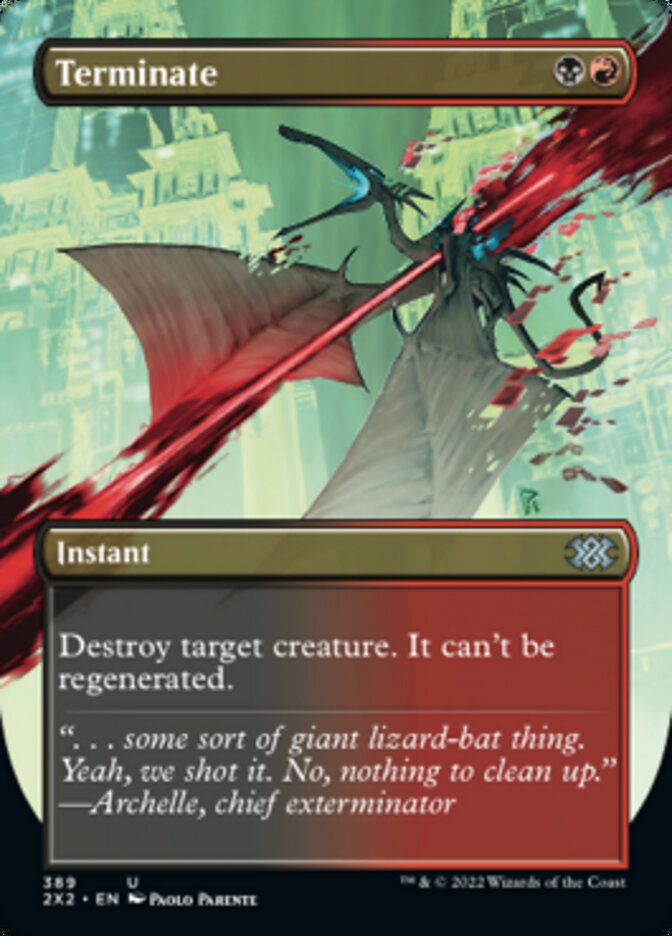 Terminate (Borderless Alternate Art) [Double Masters 2022] | I Want That Stuff Brandon