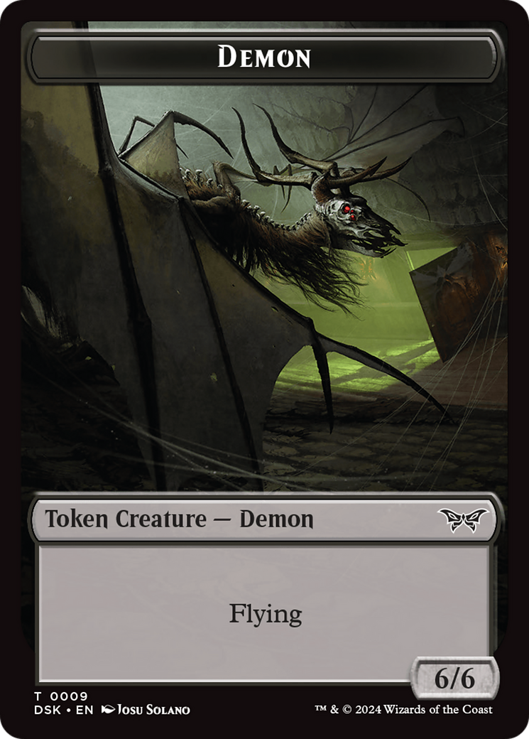 Demon // Manifest Double-Sided Token [Duskmourn: House of Horror Tokens] | I Want That Stuff Brandon