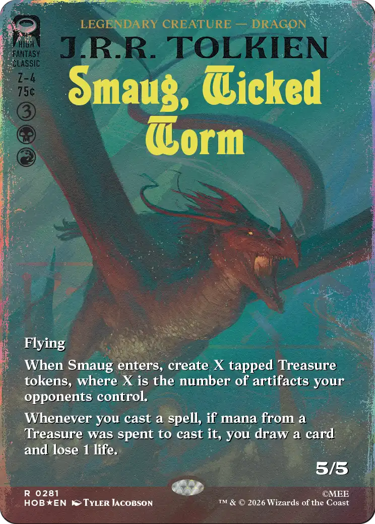 Smaug, Wicked Worm (Borderless) (Surge Foil) [The Hobbit] | I Want That Stuff Brandon