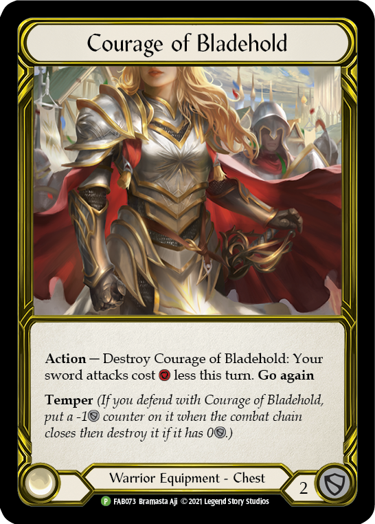 Courage of Bladehold (Golden) [FAB073] (Promo)  Cold Foil | I Want That Stuff Brandon