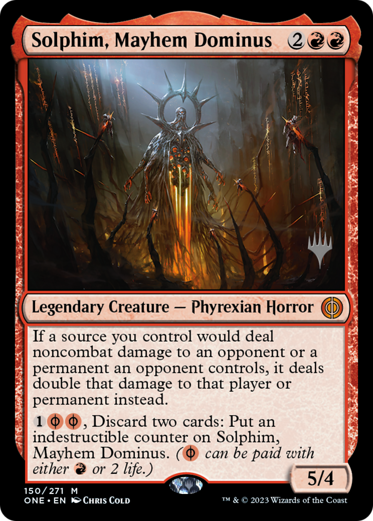 Solphim, Mayhem Dominus (Promo Pack) [Phyrexia: All Will Be One Promos] | I Want That Stuff Brandon