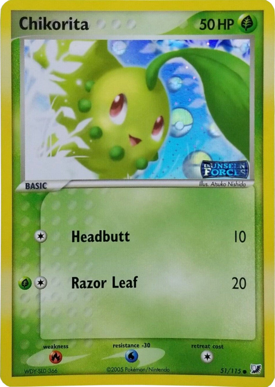 Chikorita (51/115) (Stamped) [EX: Unseen Forces] | I Want That Stuff Brandon