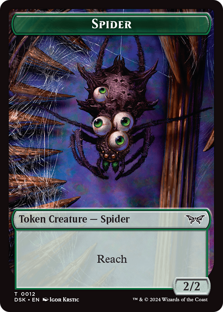Spider // Manifest Double-Sided Token [Duskmourn: House of Horror Tokens] | I Want That Stuff Brandon