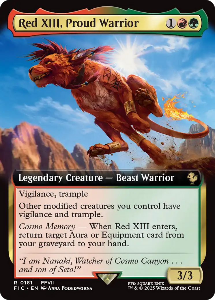 Red XIII, Proud Warrior (Extended Art) [FINAL FANTASY Commander] | I Want That Stuff Brandon