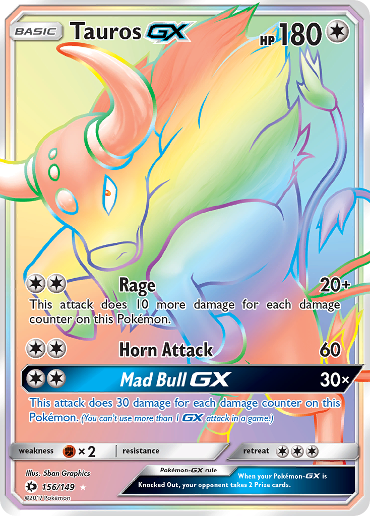 Tauros GX (156/149) [Sun & Moon: Base Set] | I Want That Stuff Brandon