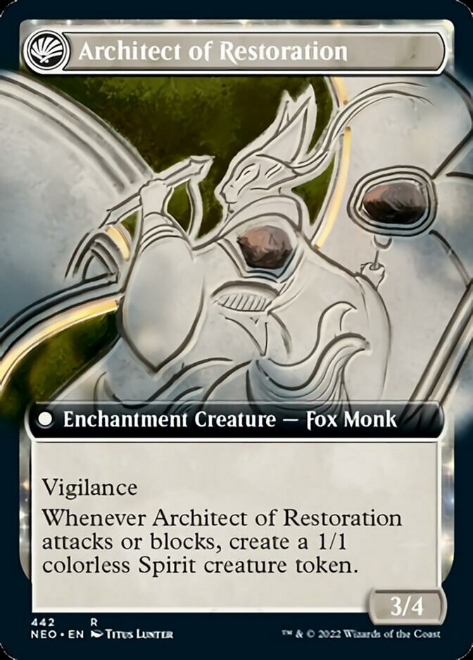 The Restoration of Eiganjo // Architect of Restoration (Extended Art) [Kamigawa: Neon Dynasty] | I Want That Stuff Brandon