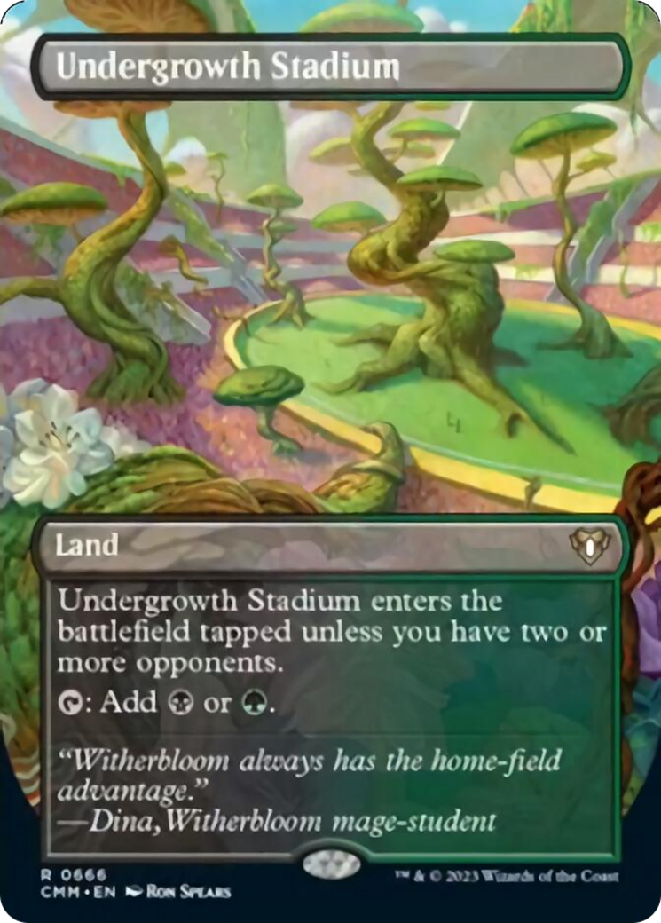 Undergrowth Stadium (Borderless Alternate Art) [Commander Masters] | I Want That Stuff Brandon