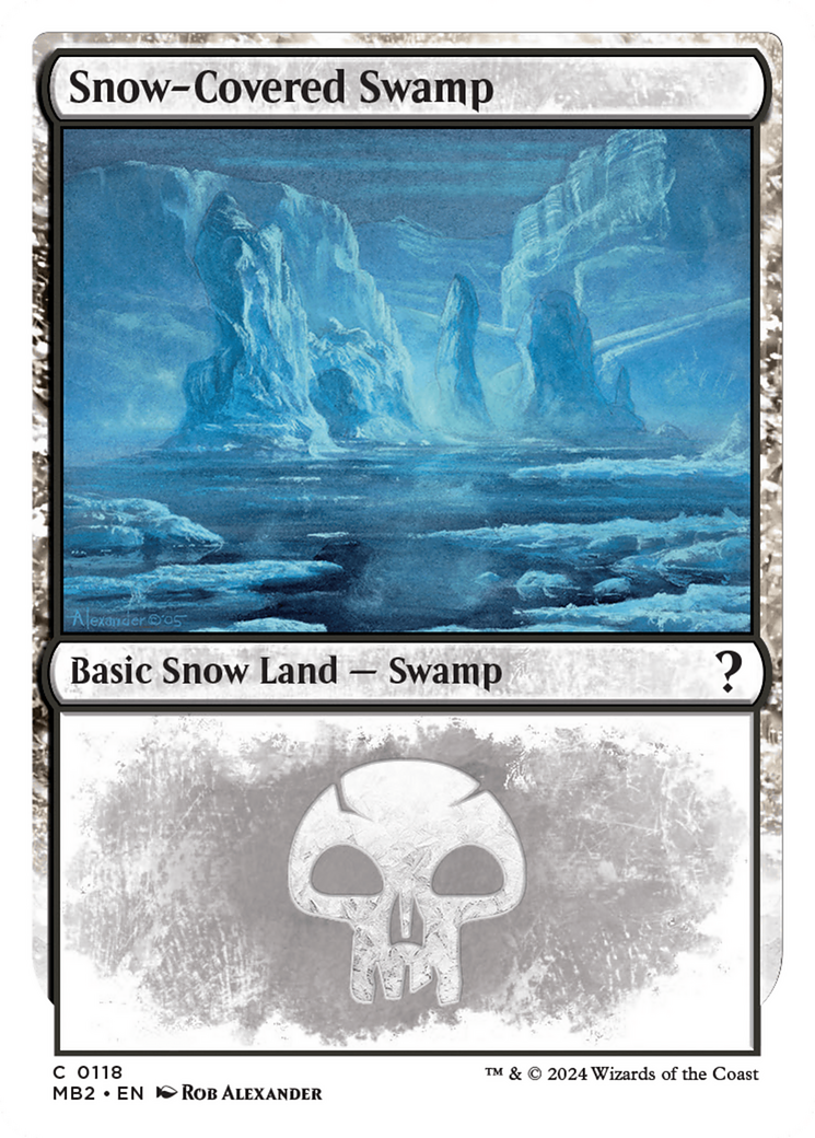 Snow-Covered Swamp (White Border) [Mystery Booster 2] | I Want That Stuff Brandon