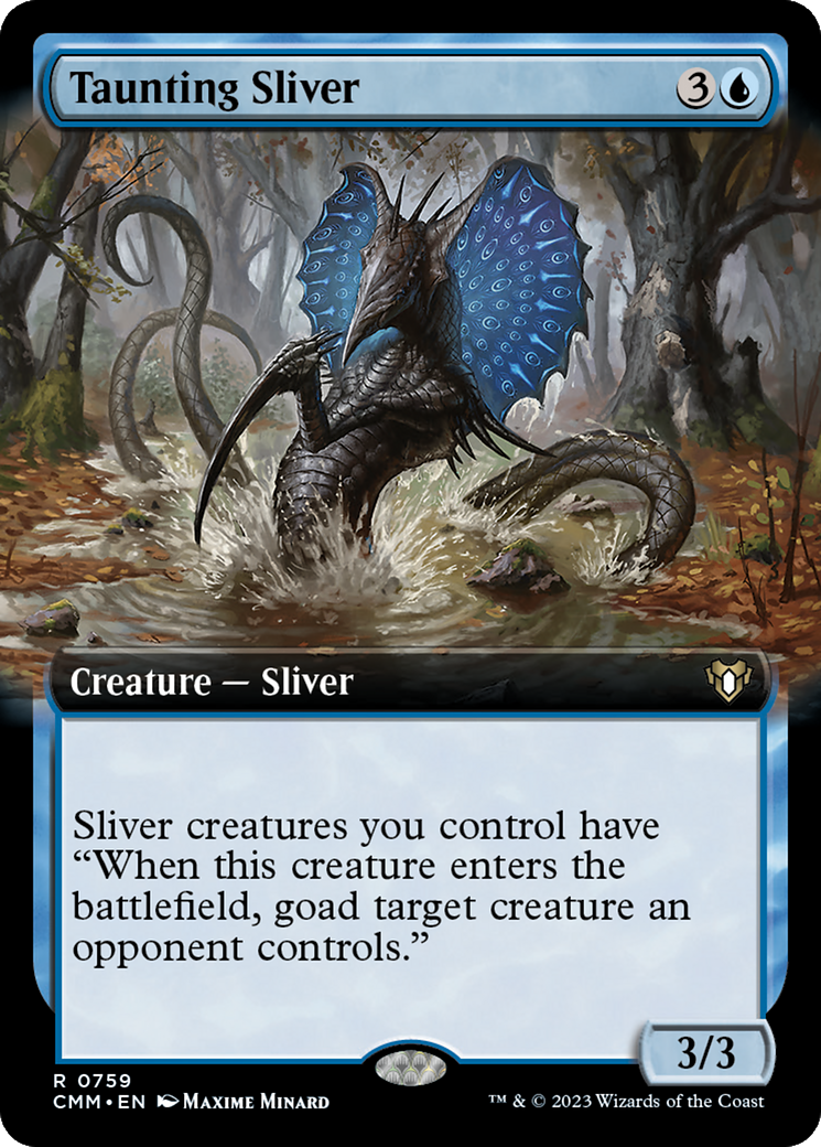 Taunting Sliver (Extended Art) [Commander Masters] | I Want That Stuff Brandon