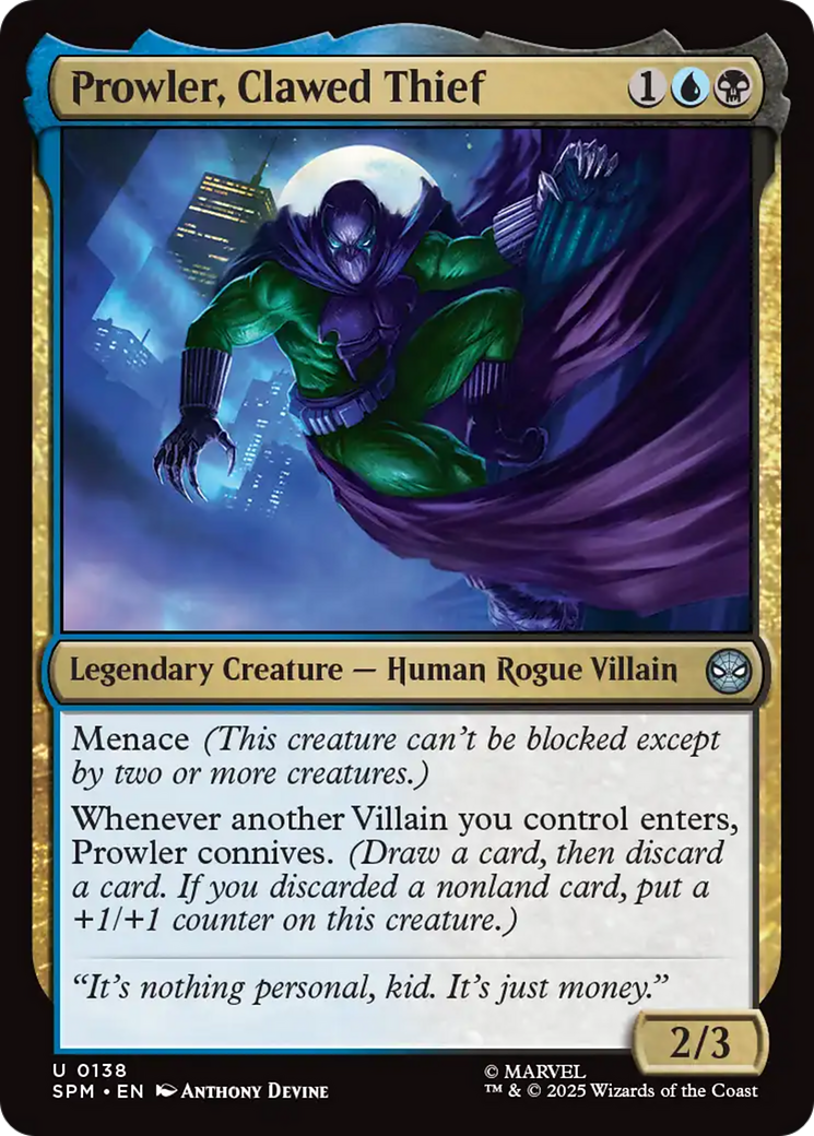 Prowler, Clawed Thief [Marvel's Spider-Man] | I Want That Stuff Brandon