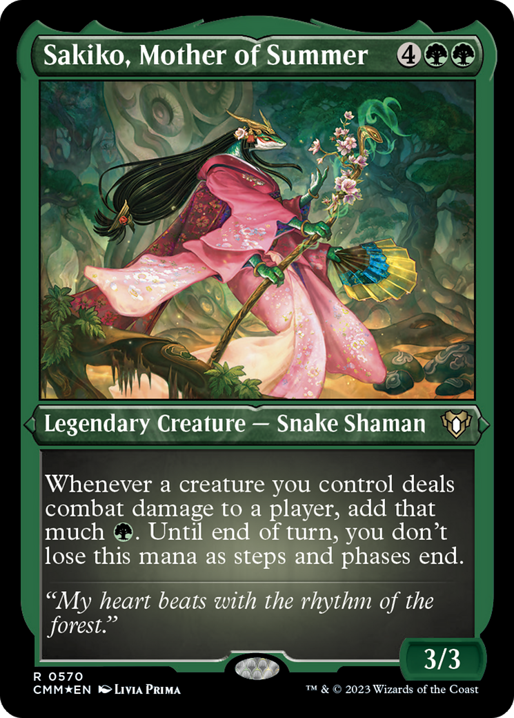 Sakiko, Mother of Summer (Foil Etched) [Commander Masters] | I Want That Stuff Brandon