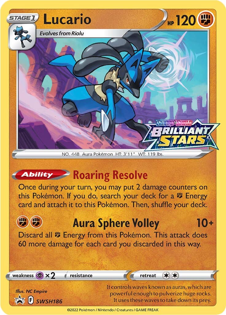 Lucario (SWSH186) (Prerelease Promo) [Sword & Shield: Black Star Promos] | I Want That Stuff Brandon