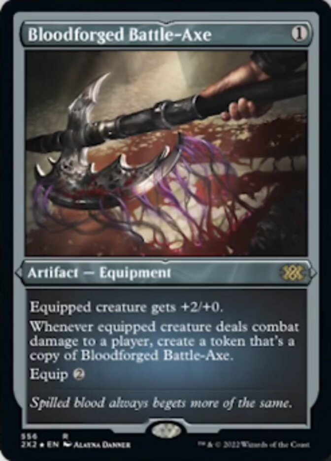 Bloodforged Battle-Axe (Foil Etched) [Double Masters 2022] | I Want That Stuff Brandon