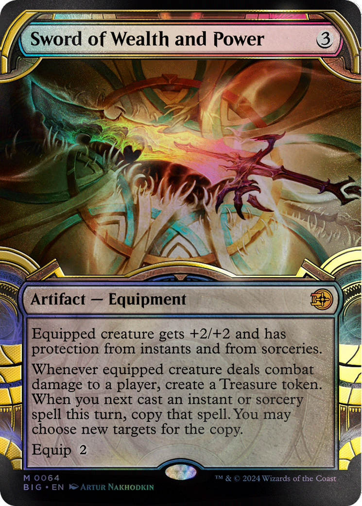 Sword of Wealth and Power (Showcase) (Raised Foil) [Outlaws of Thunder Junction: The Big Score] | I Want That Stuff Brandon