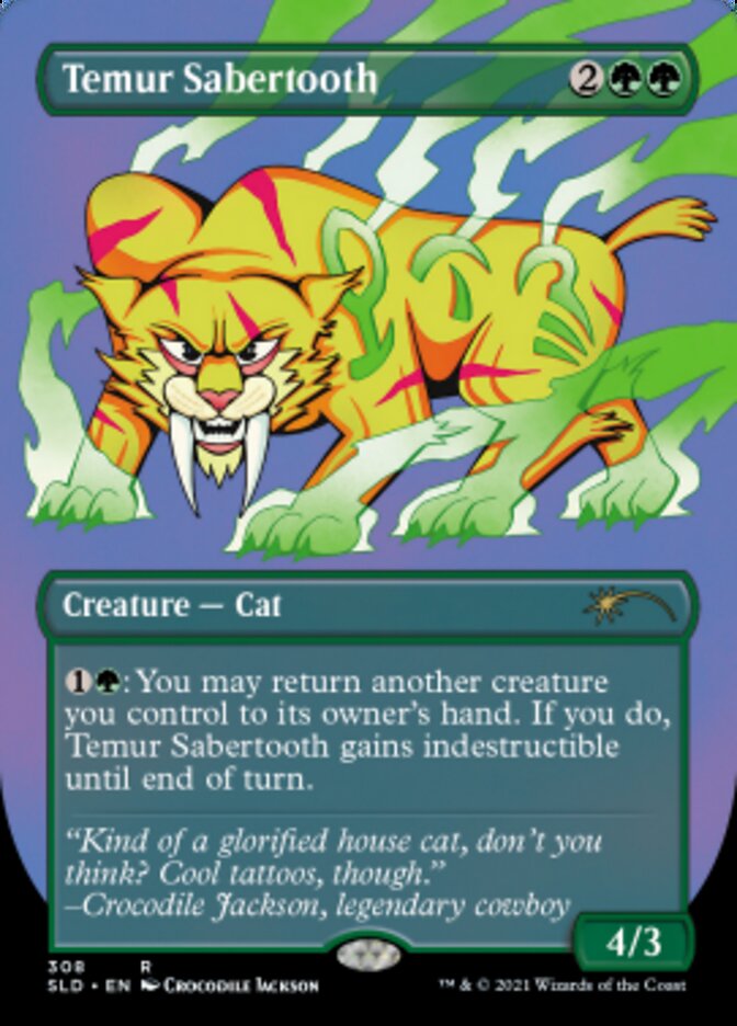 Temur Sabertooth (Borderless) [Secret Lair Drop Series] | I Want That Stuff Brandon