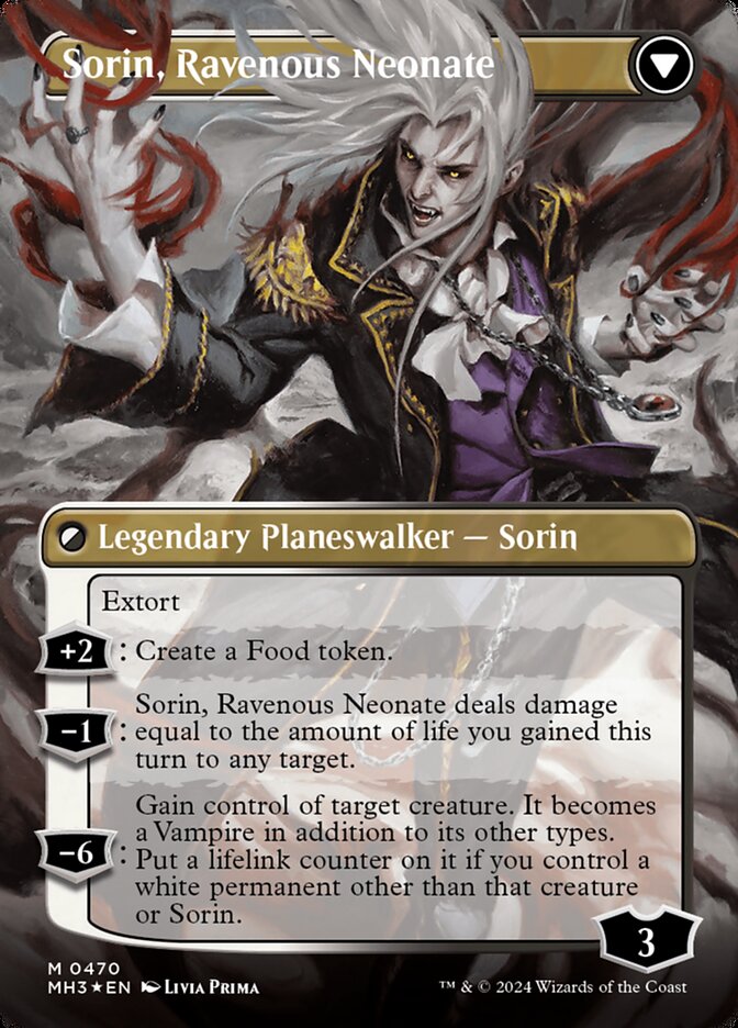 Sorin of House Markov // Sorin, Ravenous Neonate (Borderless) (Textured Foil) [Modern Horizons 3] | I Want That Stuff Brandon