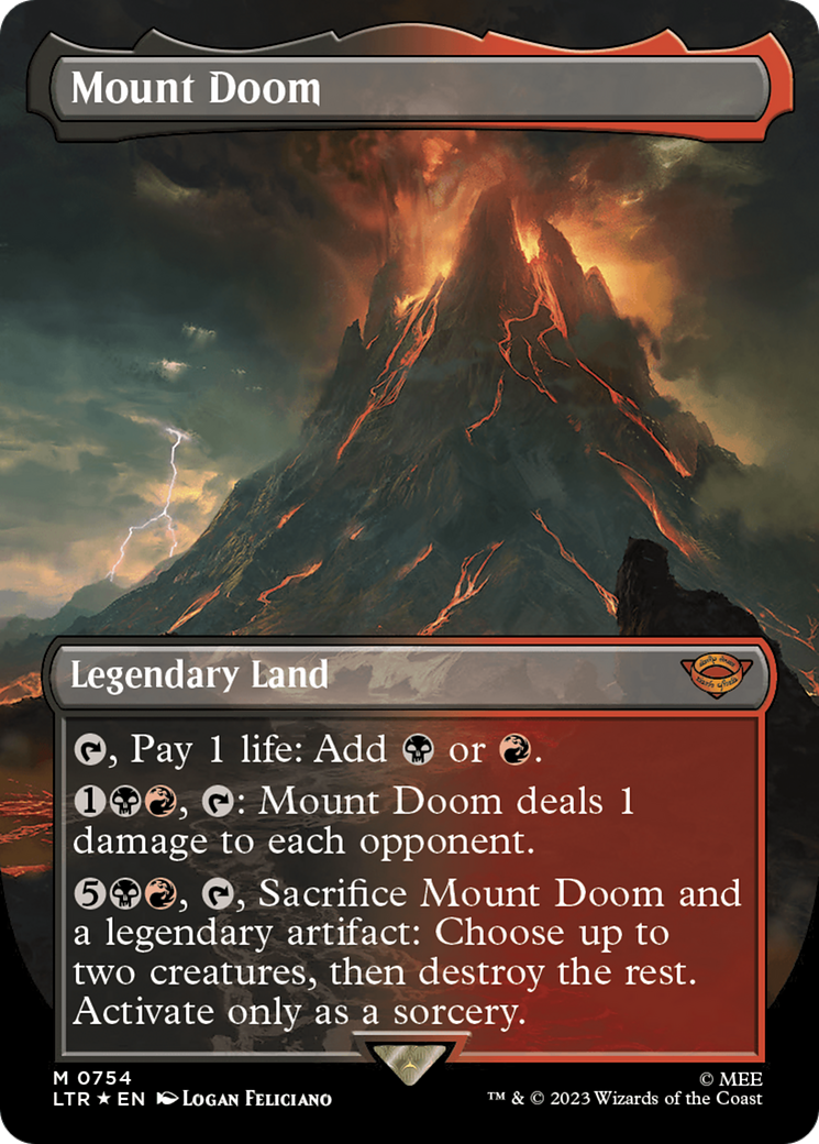 Mount Doom (Borderless) (Surge Foil) [The Lord of the Rings: Tales of Middle-Earth] | I Want That Stuff Brandon