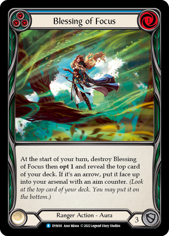 Blessing of Focus (Blue) [DYN161] (Dynasty)  Rainbow Foil | I Want That Stuff Brandon