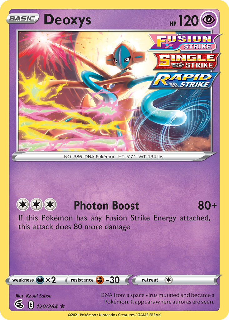 Deoxys (120/264) (Theme Deck Exclusive) [Sword & Shield: Fusion Strike] | I Want That Stuff Brandon