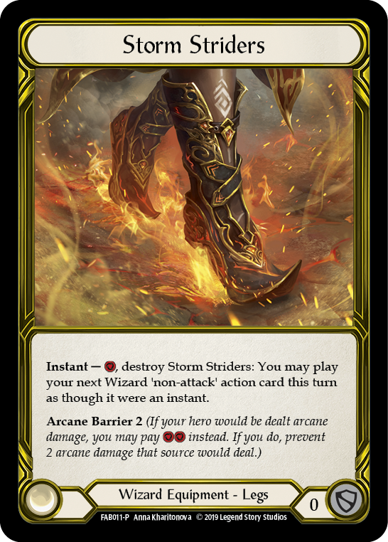 Storm Striders [FAB011-P] (Promo)  1st Edition Cold Foil - Golden | I Want That Stuff Brandon