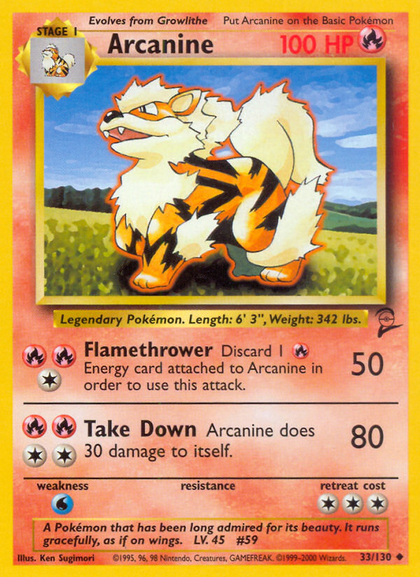 Arcanine (33/130) [Base Set 2] | I Want That Stuff Brandon