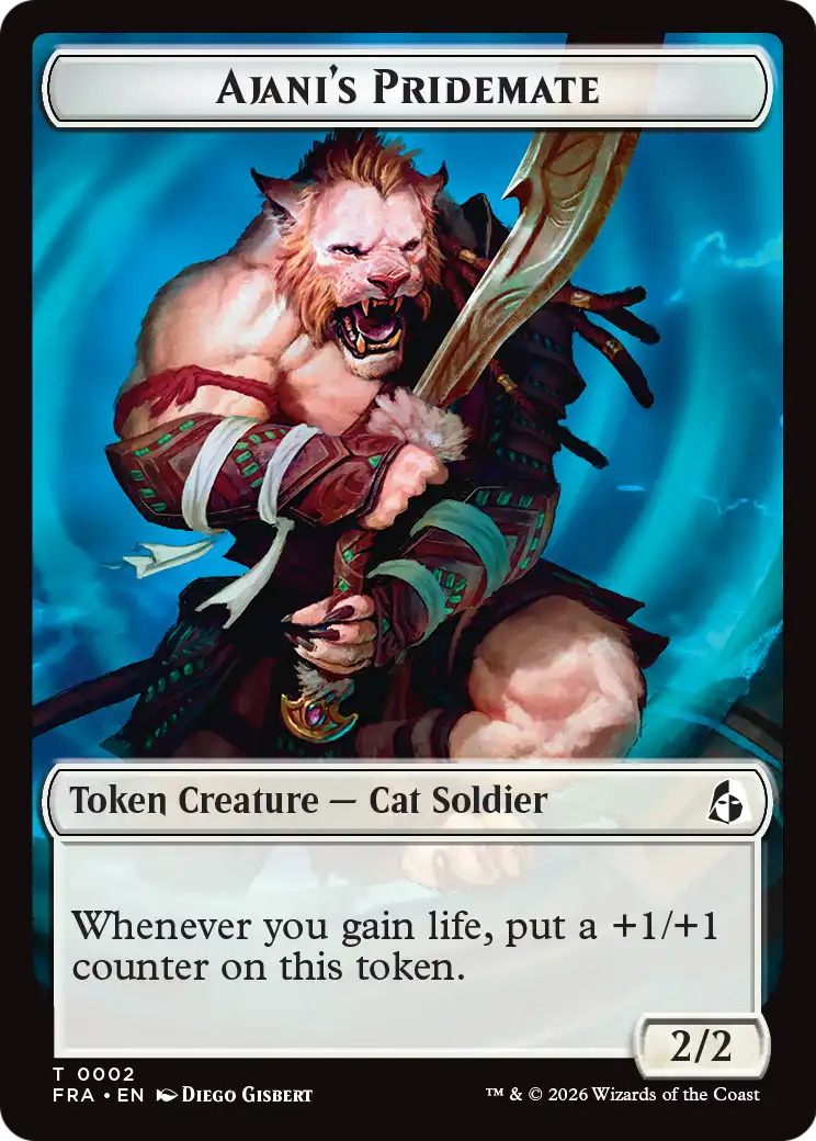 Ajani's Pridemate // Ajani Resolute Double-Sided Token [Reality Fracture Tokens] | I Want That Stuff Brandon