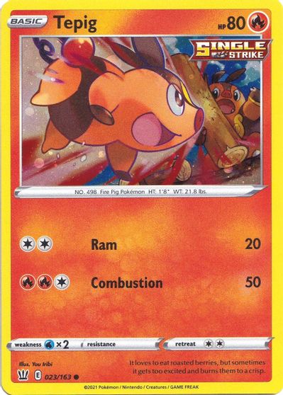 Tepig (023/163) (Cosmos Holo) [Sword & Shield: Battle Styles] | I Want That Stuff Brandon