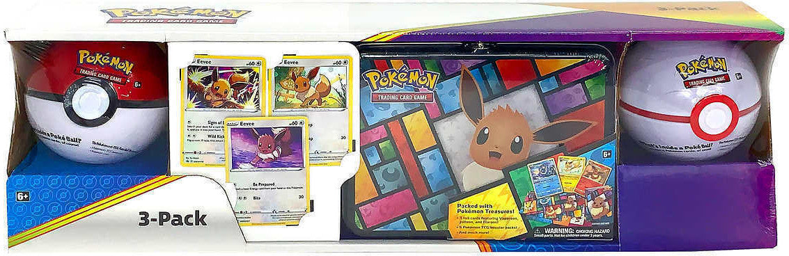 3-Pack (Eevee Treasure Chest/Poke Ball Tins) | I Want That Stuff Brandon