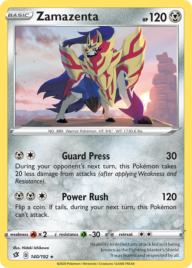 Zamazenta (140/192) (Cracked Ice Holo) (Theme Deck Exclusive) [Sword & Shield: Rebel Clash] | I Want That Stuff Brandon