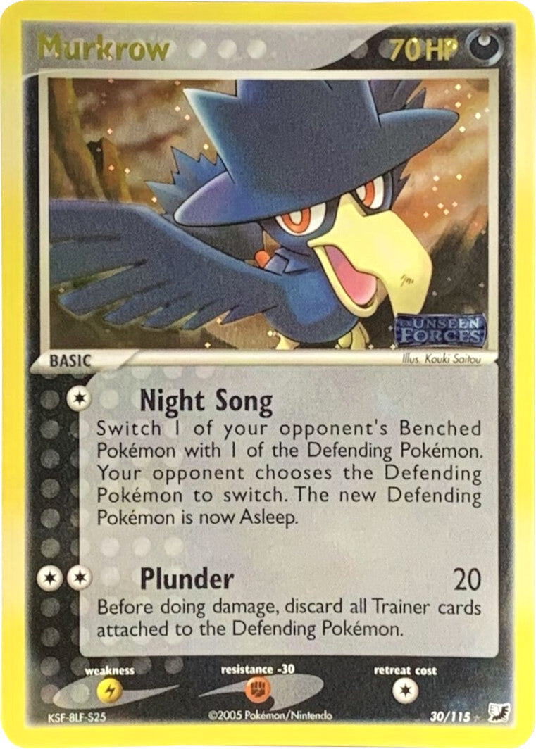 Murkrow (30/115) (Stamped) [EX: Unseen Forces] | I Want That Stuff Brandon