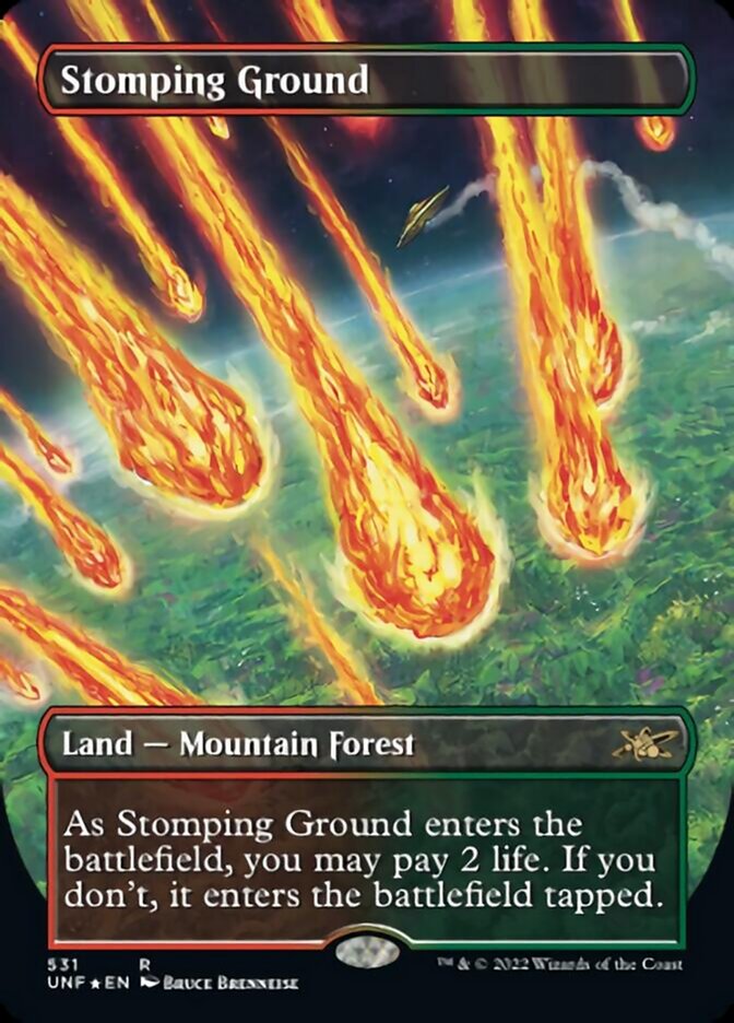 Stomping Ground (Borderless) (Galaxy Foil) [Unfinity] | I Want That Stuff Brandon