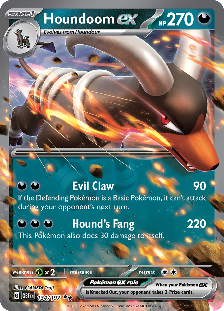 Houndoom ex (134/197) [Scarlet & Violet: Obsidian Flames] | I Want That Stuff Brandon